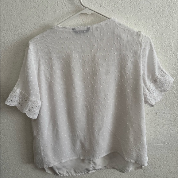 White Ruffled Women's Top - Picture 2 of 3